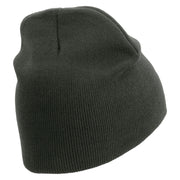 Licensed US Army Aviation Embroidered 8 Inch Knitted Short Beanie - Dk-Grey OSFM