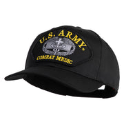 U.S. Army Combat Medic Patched Solid Cotton Twill Pro Style Cap - Black OSFM