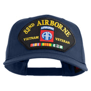 82nd Airborne Vietnam Veteran Patched Solid Cotton Twill 5 Panel Prostyle Snap Cap - Navy OSFM