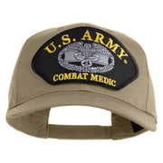 U.S. Army Combat Medic Patched Solid Cotton Twill Pro Style Cap - Khaki OSFM