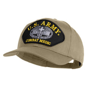 U.S. Army Combat Medic Patched Solid Cotton Twill Pro Style Cap - Khaki OSFM