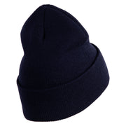 US Navy Retired Military Embroidered 12 inch Cuffed Knit Long Beanie - Navy OSFM