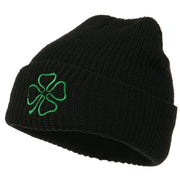 Four Leaf Clover Embroidered Watch Beanie