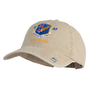 Eleventh Air Force Veteran Embroidered Washed Solid Pigment Dyed Cotton Twill Brass Buckle Cap - Khaki OSFM