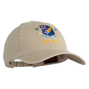 Eleventh Air Force Veteran Embroidered Washed Solid Pigment Dyed Cotton Twill Brass Buckle Cap - Khaki OSFM