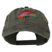 Fishing Fly Embroidered Washed Cap