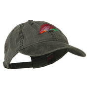 Fishing Fly Embroidered Washed Cap