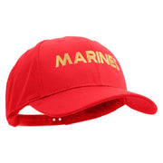 Marines Letter Embroidered 6 Panel Structured Cotton Twill Cap Made in USA - Red OSFM