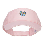 Mini Flip Flop Embroidered Cotton Washed Visor