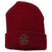 Four Leaf Clover Embroidered Watch Beanie