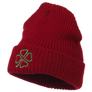 Four Leaf Clover Embroidered Watch Beanie