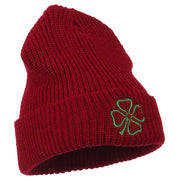 Four Leaf Clover Embroidered Watch Beanie