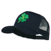 Four Leaf Clover Embroidered Trucker Cap