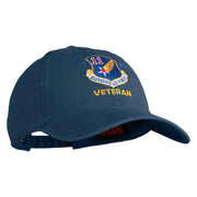 Eleventh Air Force Veteran Embroidered Washed Solid Pigment Dyed Cotton Twill Brass Buckle Cap - Navy OSFM
