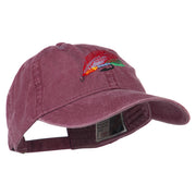 Fishing Fly Embroidered Washed Cap