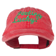 Feeling Lucky Embroidered Washed Cap