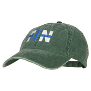 Finland FIN Flag Embroidered Unstructured Cotton Cap