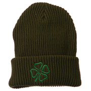 Four Leaf Clover Embroidered Watch Beanie