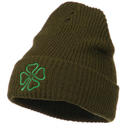 Four Leaf Clover Embroidered Watch Beanie