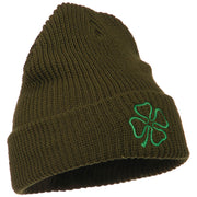 Four Leaf Clover Embroidered Watch Beanie