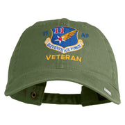 Eleventh Air Force Veteran Embroidered Washed Solid Pigment Dyed Cotton Twill Brass Buckle Cap - Olive OSFM