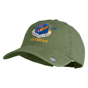 Eleventh Air Force Veteran Embroidered Washed Solid Pigment Dyed Cotton Twill Brass Buckle Cap - Olive OSFM