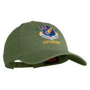 Eleventh Air Force Veteran Embroidered Washed Solid Pigment Dyed Cotton Twill Brass Buckle Cap - Olive OSFM