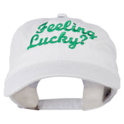 Feeling Lucky Embroidered Washed Cap