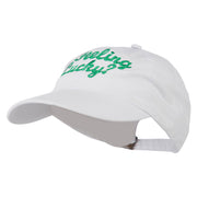 Feeling Lucky Embroidered Washed Cap