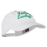 Feeling Lucky Embroidered Washed Cap