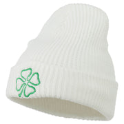 Four Leaf Clover Embroidered Watch Beanie