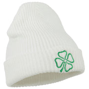 Four Leaf Clover Embroidered Watch Beanie