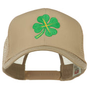 Four Leaf Clover Embroidered Trucker Cap