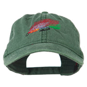 Fishing Fly Embroidered Washed Cap