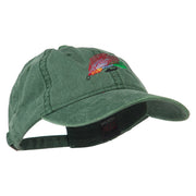 Fishing Fly Embroidered Washed Cap