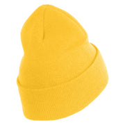 US Navy Retired Military Embroidered 12 inch Cuffed Knit Long Beanie - Gold OSFM