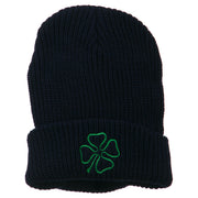 Four Leaf Clover Embroidered Watch Beanie