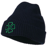 Four Leaf Clover Embroidered Watch Beanie