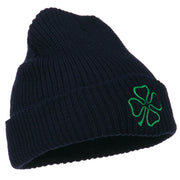 Four Leaf Clover Embroidered Watch Beanie