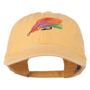 Fishing Fly Embroidered Washed Cap