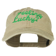 Feeling Lucky Embroidered Washed Cap