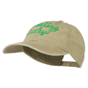 Feeling Lucky Embroidered Washed Cap