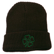 Four Leaf Clover Embroidered Watch Beanie