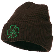 Four Leaf Clover Embroidered Watch Beanie