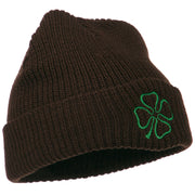 Four Leaf Clover Embroidered Watch Beanie