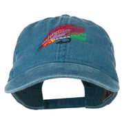 Fishing Fly Embroidered Washed Cap