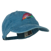 Fishing Fly Embroidered Washed Cap