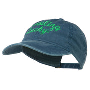 Feeling Lucky Embroidered Washed Cap