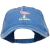 Flamingo Bird Patched Washed Cotton Twill Cap