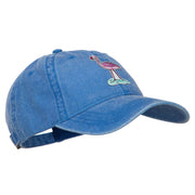 Flamingo Bird Patched Washed Cotton Twill Cap